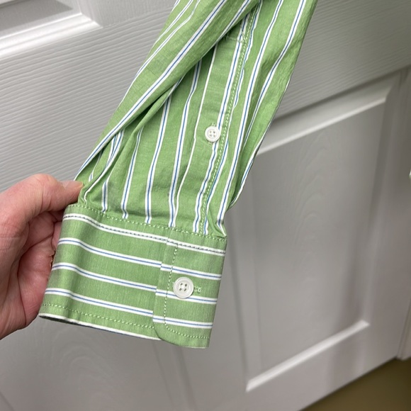 L.L. Bean Striped Cotton Roll-Tab Shirt Large - Picture 6 of 12